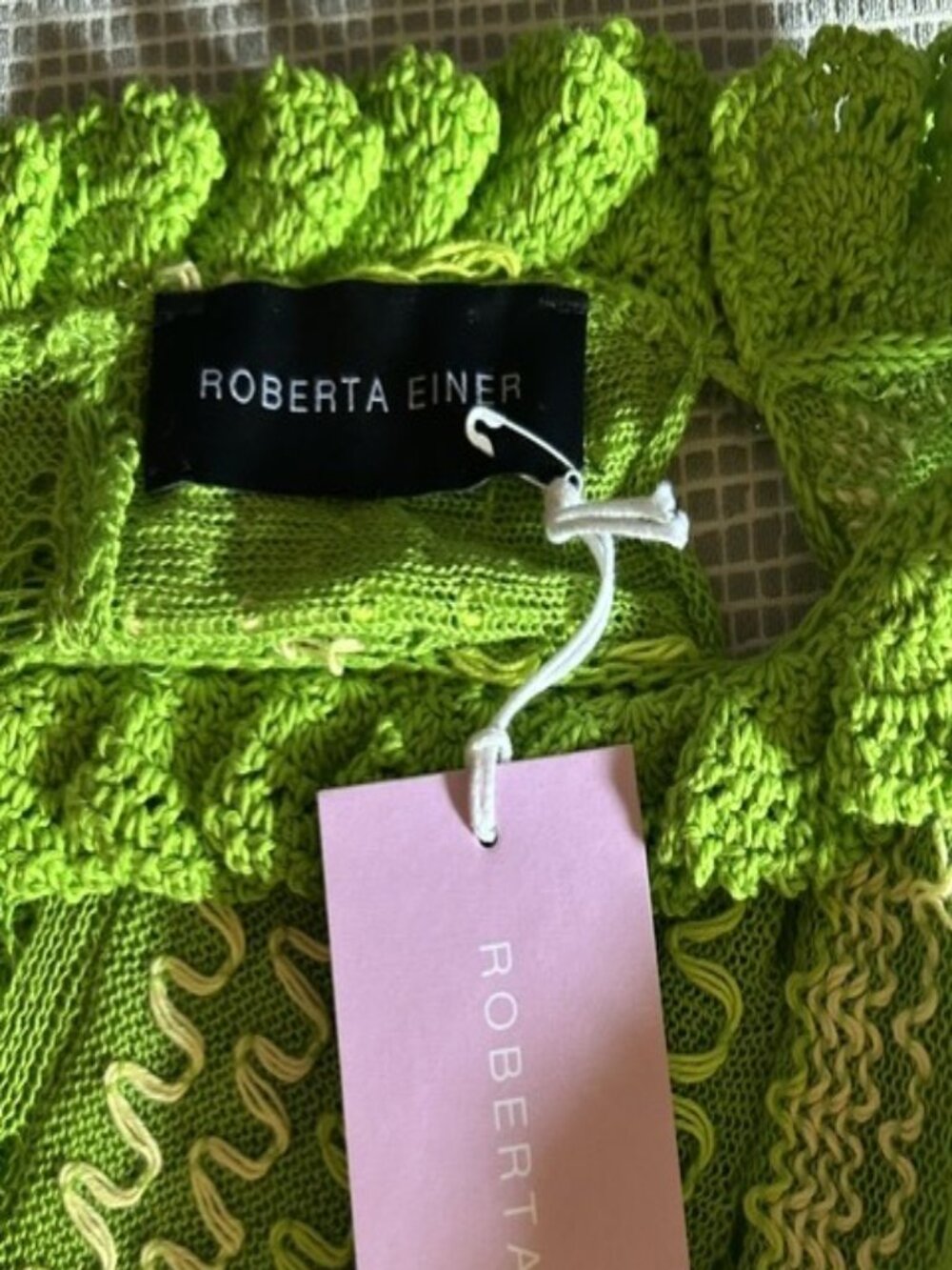 Roberta Einer Ali Cotton Knit Minidress in Green XS/S NWT - Picture 6 of 7